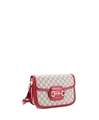 Pre-Owned Gucci Small Horsebit 1955 Shoulder Bag Gg Coated Canvas with Leather