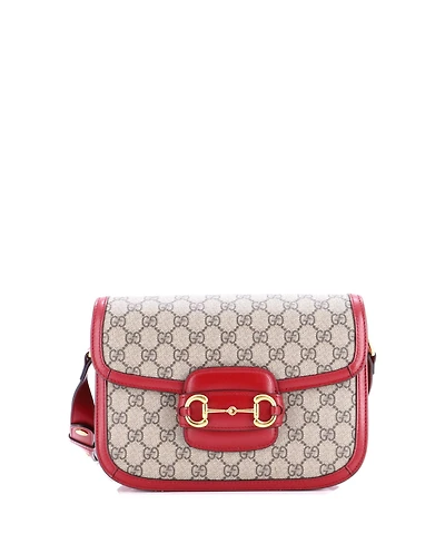 Pre-Owned Gucci Small Horsebit 1955 Shoulder Bag Gg Coated Canvas with Leather