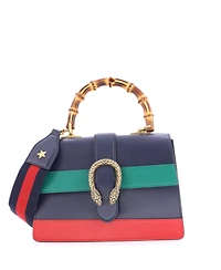 Pre-Owned Gucci Medium Dionysus Bamboo Top Handle Bag Colorblock Leather