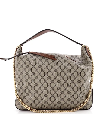 Pre-Owned Gucci Large Chain Hobo Gg Coated Canvas