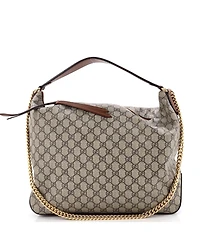 Pre-Owned Gucci Large Chain Hobo Gg Coated Canvas