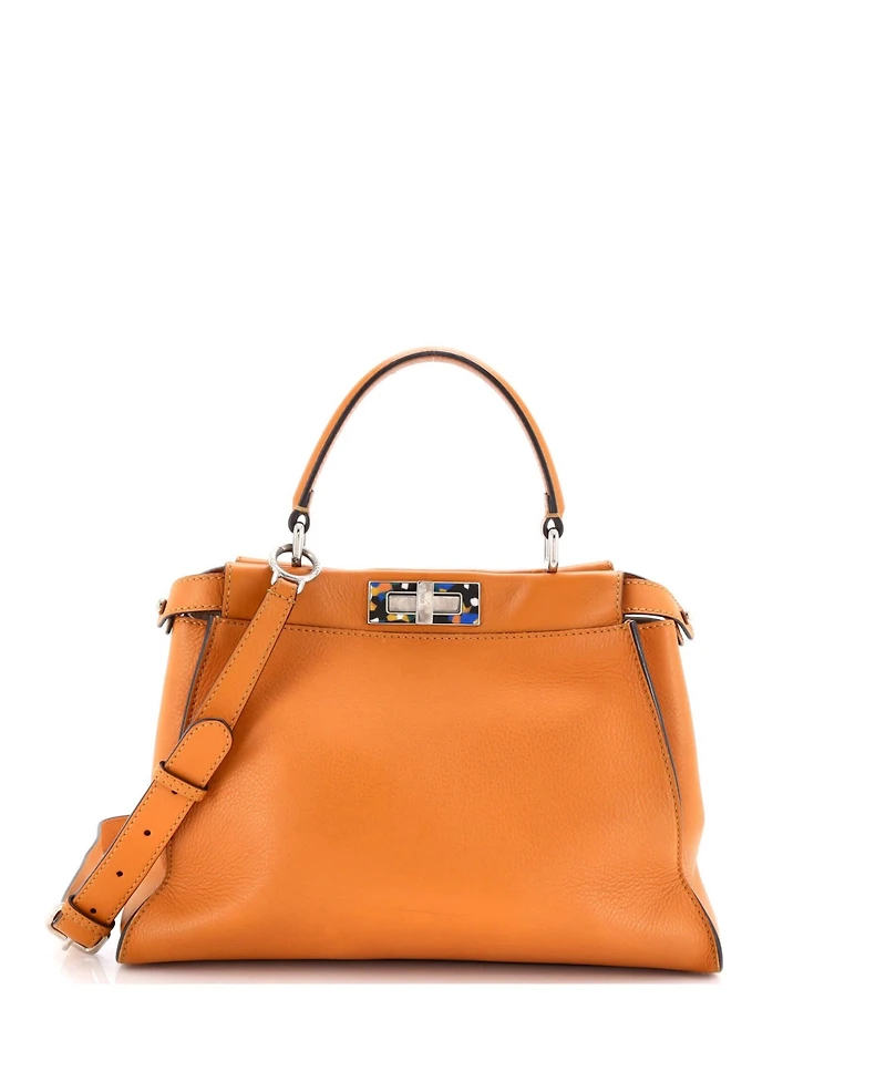 Pre-Owned Fendi Regular Peekaboo Bag Leather with Plexiglass Detail