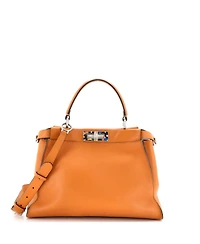 Pre-Owned Fendi Regular Peekaboo Bag Leather with Plexiglass Detail