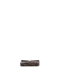 Pre-Owned Fendi F is Fendi Envelope Clutch on Chain Zucca Embossed Leather