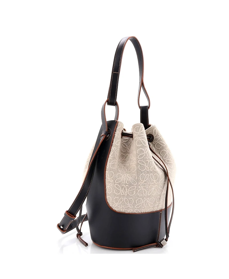 Pre-Owned Loewe Small Balloon Bucket Bag Anagram Canvas and Leather