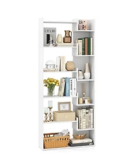 Slickblue 6-Tier Bookshelf Wooden Bookcase with 2 Anti-Tipping Kits Open Display