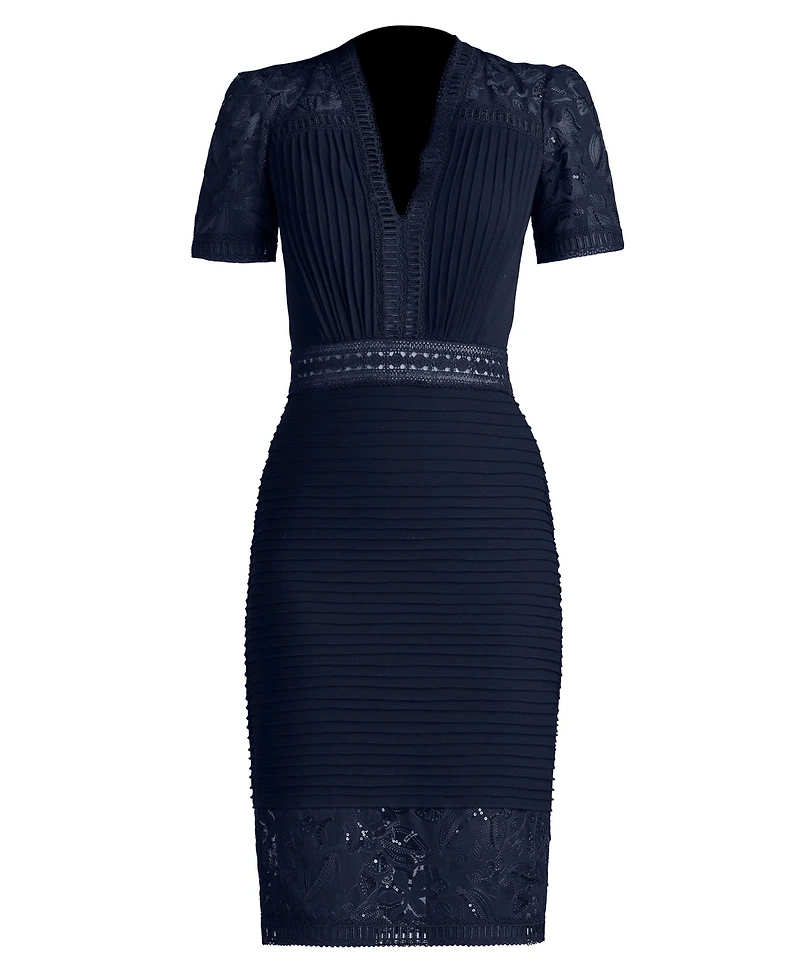 Tadashi Shoji Women's Brone Illusion Lace Cocktail Dress