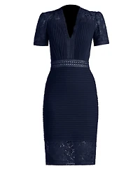 Tadashi Shoji Women's Brone Illusion Lace Cocktail Dress