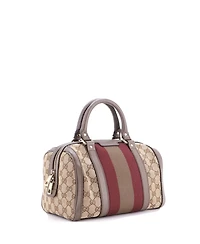 Pre-Owned Gucci Small Vintage Web Boston Bag Gg Canvas