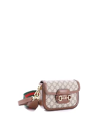 Pre-Owned Gucci Mini Horsebit 1955 Shoulder Bag Gg Coated Canvas with Leather