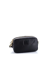 Pre-Owned Miu Miu Logo Embossed Camera Bag Leather