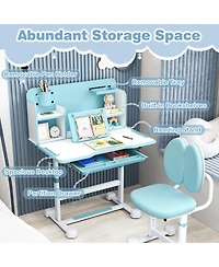 Sugift Kid's Study Desk and with Tilt Desktop and Pen Holder