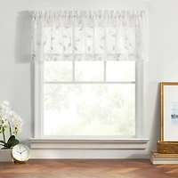 Ellis Curtain Chatham 100% Polyester Tailored Embroidered Sheer Rod Pocket Valances 70" x 15"