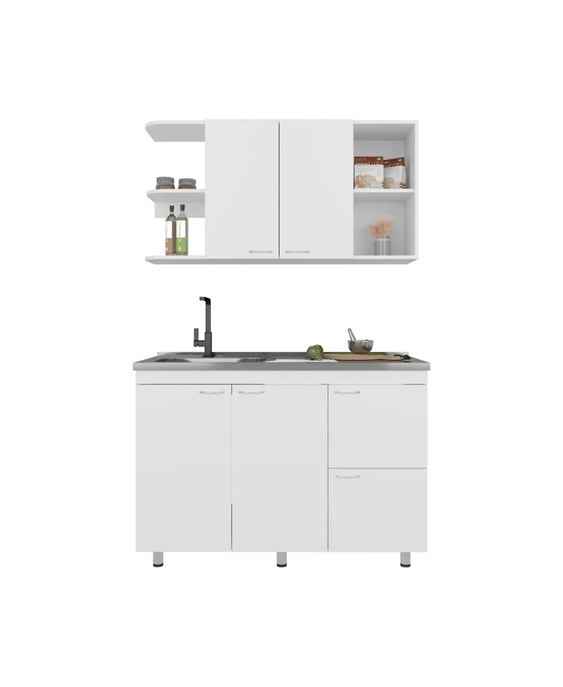 Depot E-Shop Byron Kitchen Cabinet Set, 6 Doors, 9 Shelves