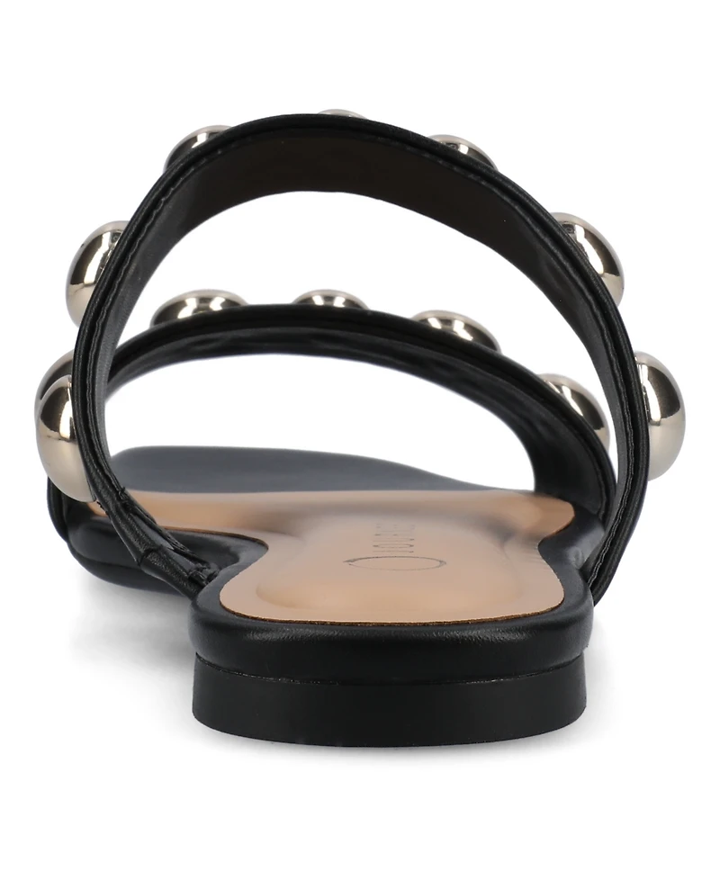 Journee Collection Women's Frida Studded Slide Flat Sandals