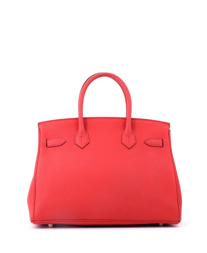Pre-Owned HERMES Birkin 30 Handbag Red Togo with Gold Hardware