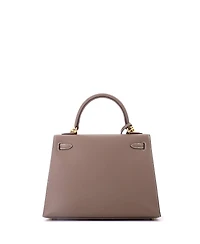 Pre-Owned HERMES Kelly 25 Handbag Grey Epsom with Gold Hardware