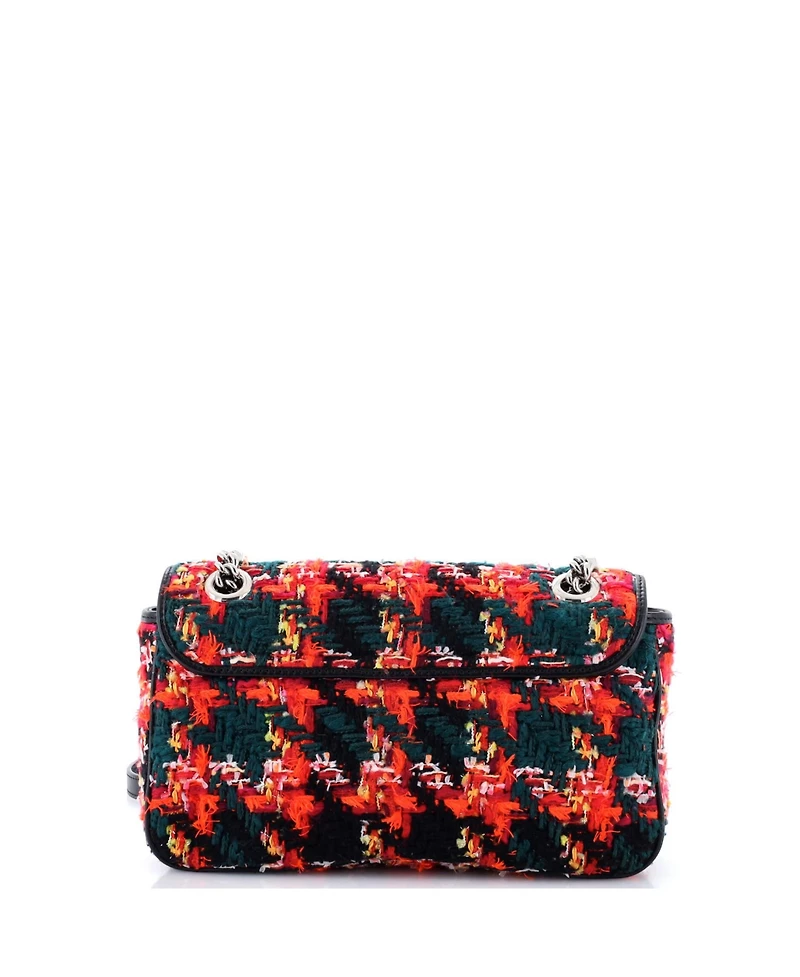Pre-Owned Gucci Small Gg Marmont Flap Bag Tweed