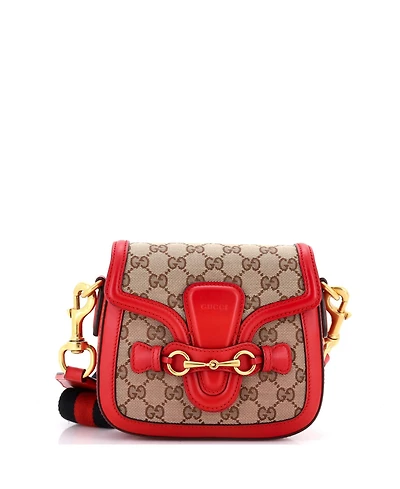 Pre-Owned Gucci Small Lady Web Shoulder Bag Gg Canvas