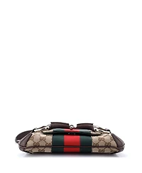Pre-Owned Gucci Small Horsebit Nm Web Chain Clutch Gg Canvas
