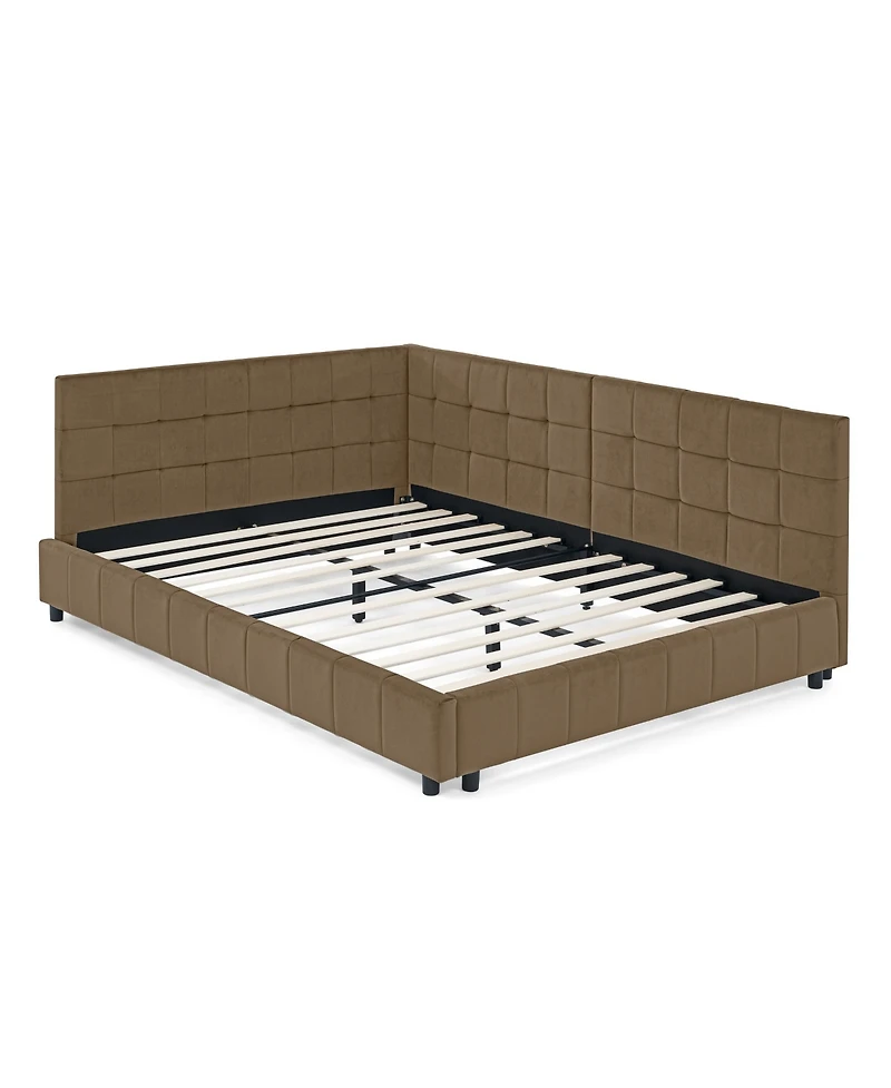 flynama Full Size Velvet Tufted Daybed Backrest