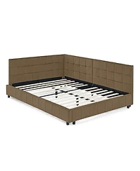 flynama Full Size Velvet Tufted Daybed Backrest