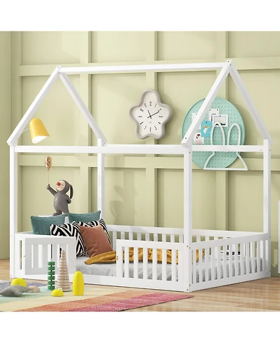 flynama Wood House Bed Fence Door