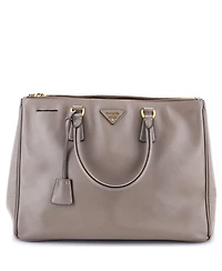 Pre-Owned Prada Large Double Zip Lux Tote Saffiano Leather