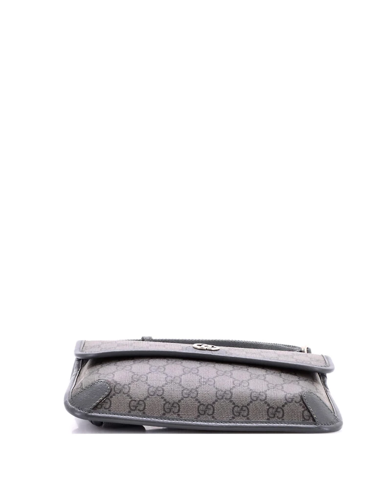 Pre-Owned Gucci Ophidia Flap Belt Bag Gg Coated Canvas with Leather