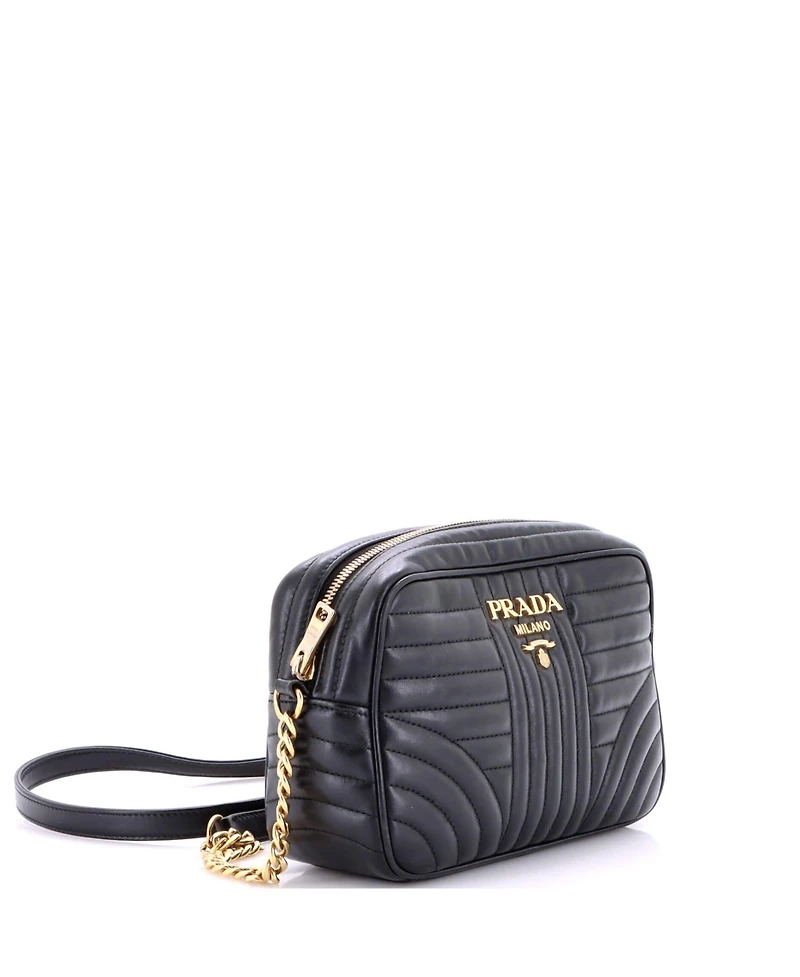 Pre-Owned Prada Small Camera Bag Diagramme Quilted Leather