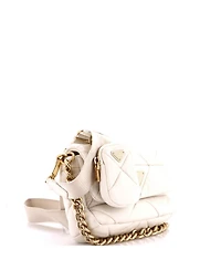 Pre-Owned Prada Small System Flap Shoulder Bag Quilted Nappa Leather