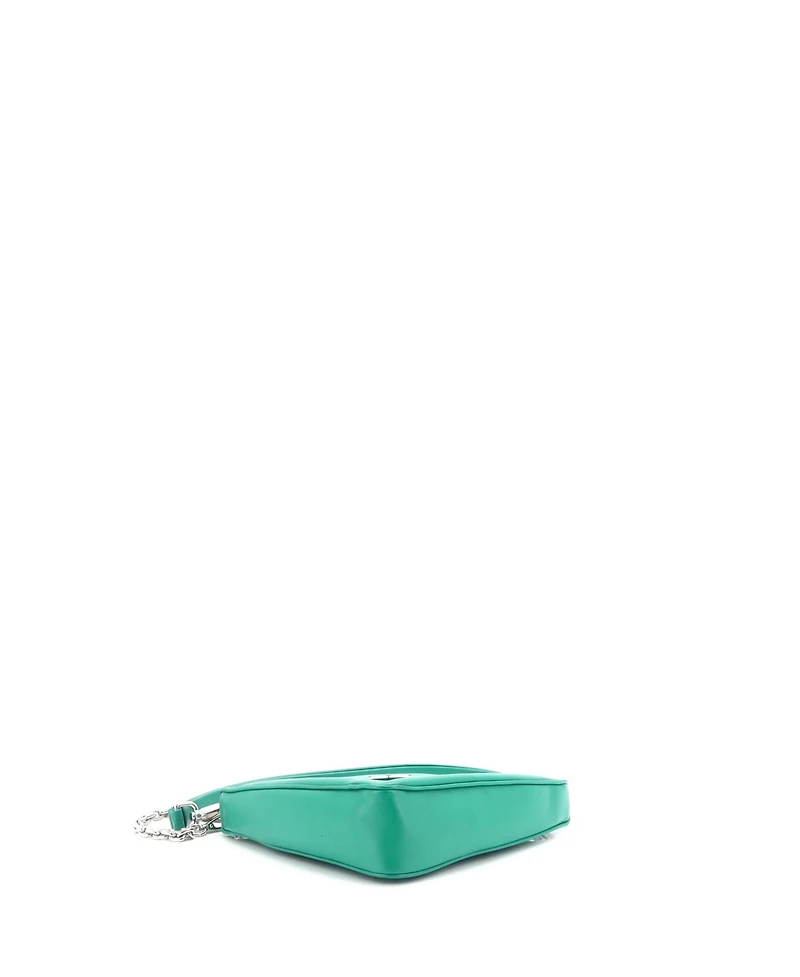 Pre-Owned Prada Small Triangle Logo Zip Crossbody Bag Embossed Grace Lux