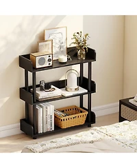 Slickblue 3-Tier Bookshelf with Anti-Tipping Kit and Industrial Storage Unit for Living
