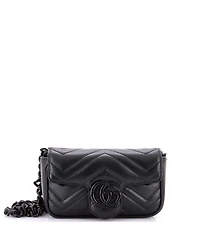 Pre-Owned Gucci Gg Marmont Flap Belt Bag Matelasse Leather