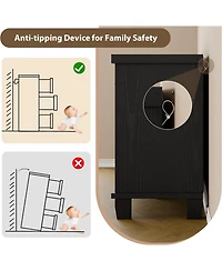 gaomon 7 Drawer Dresser for Bedroom, Wide Wood Chest of Drawers with Metal Handles, Large Storage Organizer Living Room