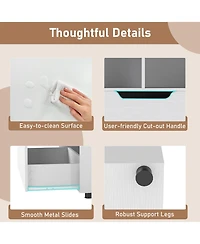 Slickblue 51 Inch Tall 5 Tier Bookcase with 4 Cubes and 2 Storage Drawers