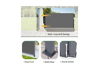 Aecojoy Retractable Side Awning, Double Side Awning, Waterproof Folding Outdoor Privacy Screen