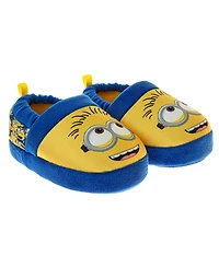 Illumination Toddler Minions Dual Slippers Kids' Cozy Warm Soft Plush Indoor Wear Fun Character Design SlipOn