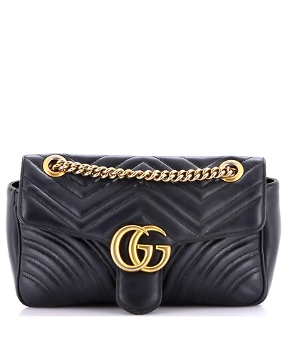 Pre-Owned Gucci Gg Marmont Flap Bag Matelasse Leather