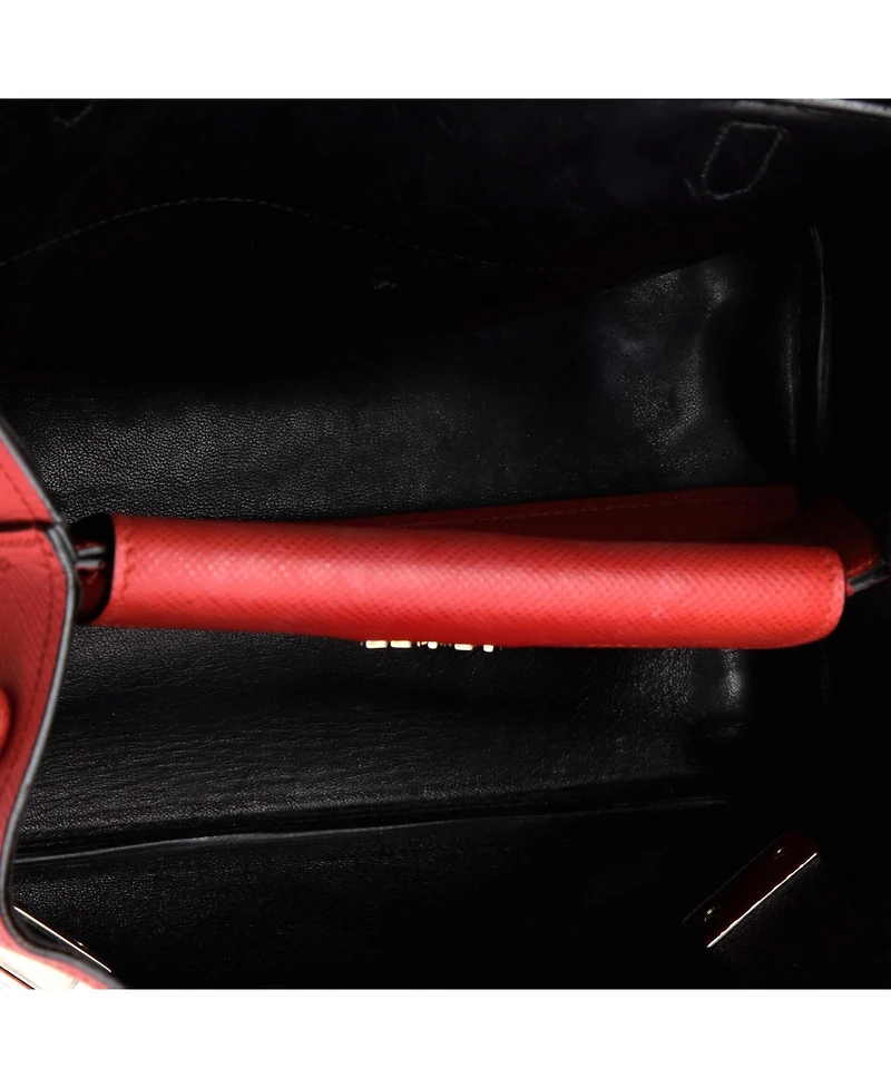 Pre-Owned Prada Medium Half Flap Double Turn Lock Satchel Saffiano Leather