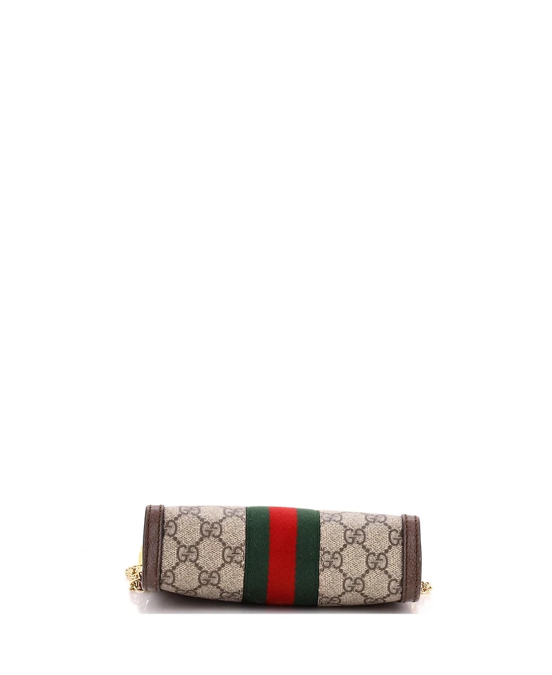 Pre-Owned Gucci Mini Ophidia Chain Shoulder Bag Gg Coated Canvas