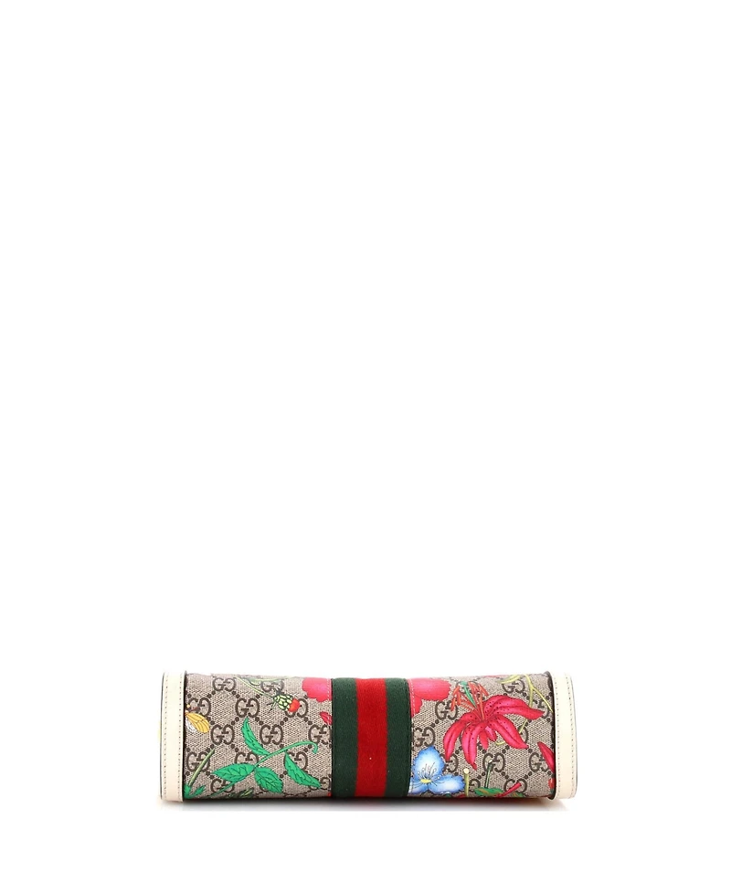 Pre-Owned Gucci Small Ophidia Chain Shoulder Bag Flora Gg Coated Canvas