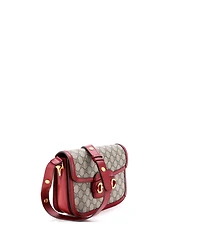 Pre-Owned Gucci Small Horsebit 1955 Shoulder Bag Gg Coated Canvas with Leather