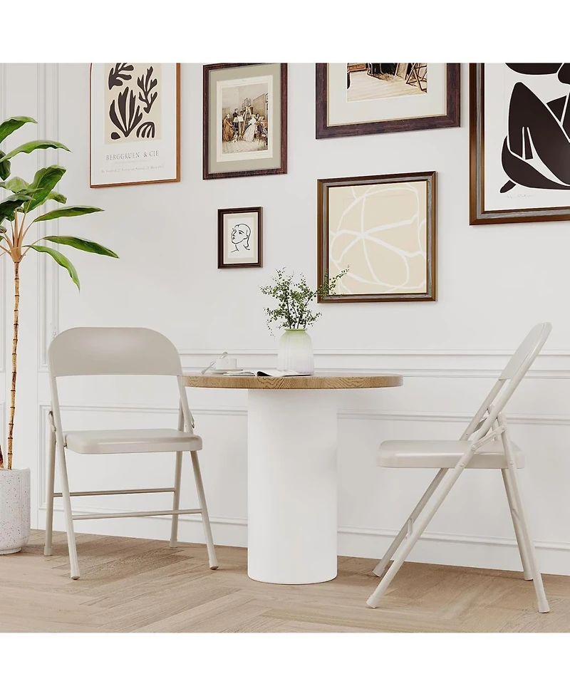 gaomon Folding Chairs Set of 2 Metal and Hold Up to 350 Pounds Foldable for Outdoor Indoor, Lightweight Chair