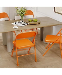gaomon Folding Chairs Set of 2 Metal Chairs and Hold Up to 350 Pounds Foldable Chairs for Outdoor and Indoor, Lightweight Folding Chair