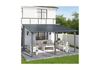 Aecojoy 14' x 12' Hardtop Gazebo Outdoor Pergola Lean to Metal Pergolas