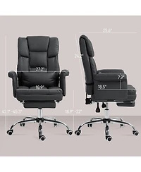 Boyel Living Executive Office Chair Pu Leather Ergonomic Desk Reclining Footrest Lumbar Support