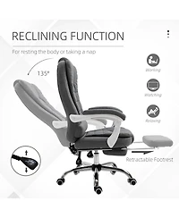 Boyel Living Executive Office Chair with Footrest Linen-Fabric Computer Chair Adjustable
