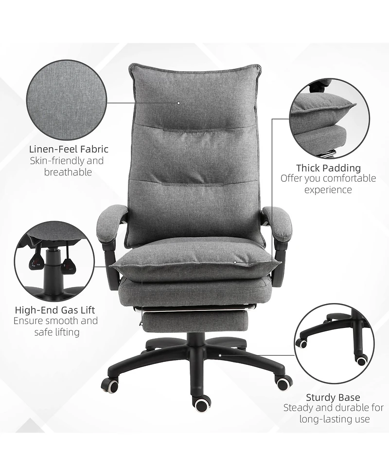 Boyel Living 360degree(s) Swivel Executive Home Office Chair with Adjustable Height and Retractable Footrest