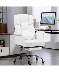 Boyel Living Executive Office Chair Pu Leather Ergonomic Desk Reclining Footrest Lumbar Support